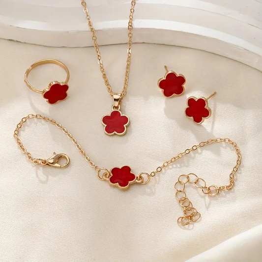 4 Pc Elegant Clover Jewelry Set