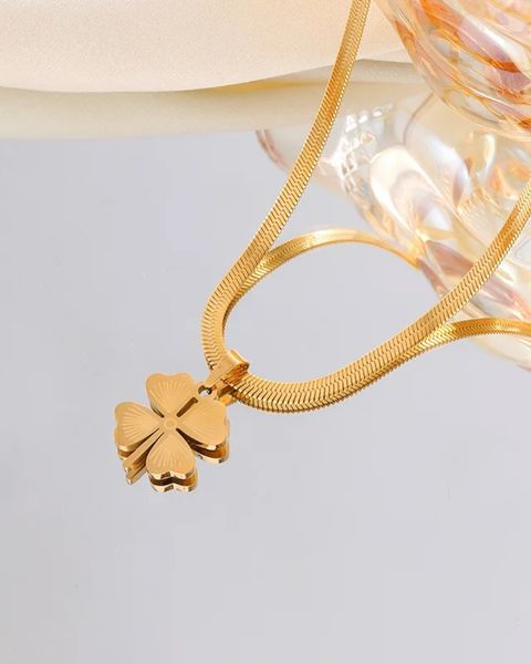 Four Leaf Stainless Steel 18K Gold Plated Bracelet