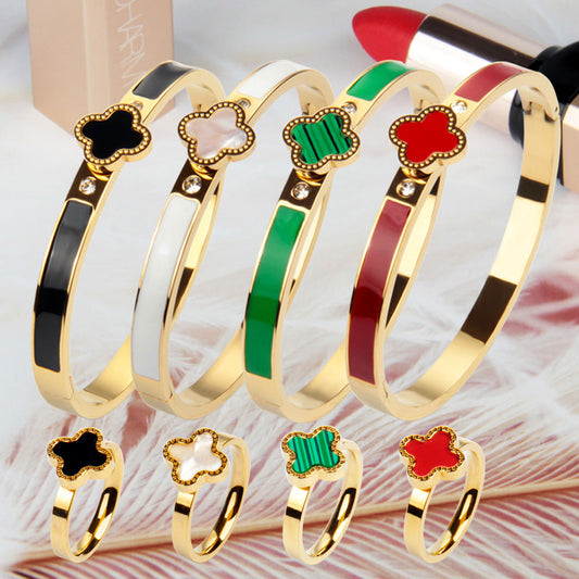 Single Clover Bracelet Set (Bracelets & Ring) - My Store