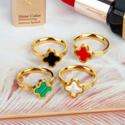 Adjustable Clover Ring 4 Pc Combo Set