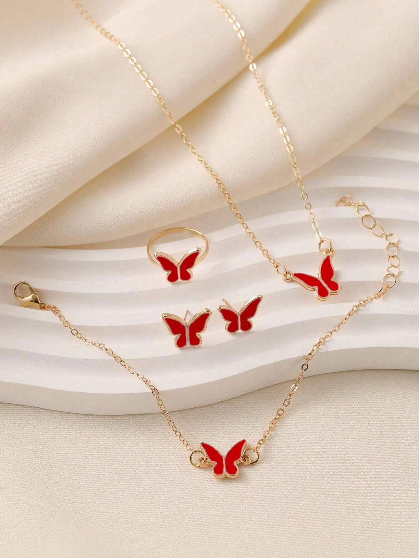 4 Pc Exquisite And Elegant Butterfly Set