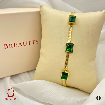 Emerald Ensemble 18K Gold Plated Bracelet