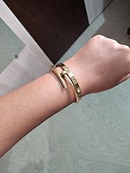 Love Band & Nail Cuff Hand Bracelet for Women | Combo of 2 Stainless Steel Adjustable Gold Kada - My Store